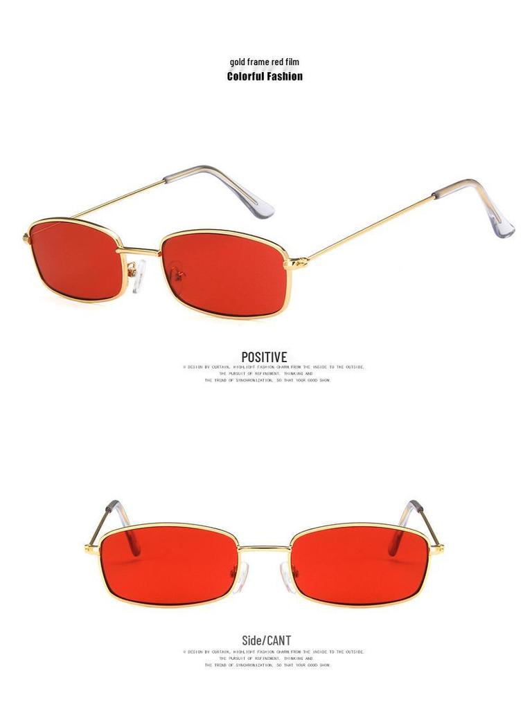 Korean Fashion Retro Square Sunglasses 182 – Versatile Ocean Lens Street Style