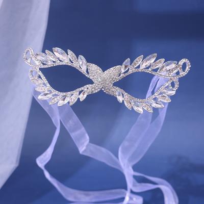 Rhinestone Rhinestone Face Mask Half Face Cosplay Veil Masquerade Mask Crystal Face Jewelry Masquerade Ball