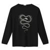 Yk Snake Skeleton T Shirt Retro Gothic Grunge Skull S Dark ArT Heavy Cotton For Her Him Vintage Washed Stylish Casual
