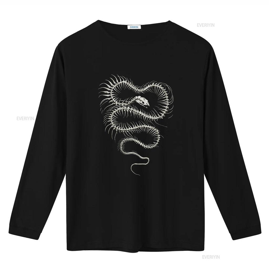 Yk Snake Skeleton T Shirt Retro Gothic Grunge Skull S Dark ArT Heavy Cotton For Her Him Vintage Washed Stylish Casual