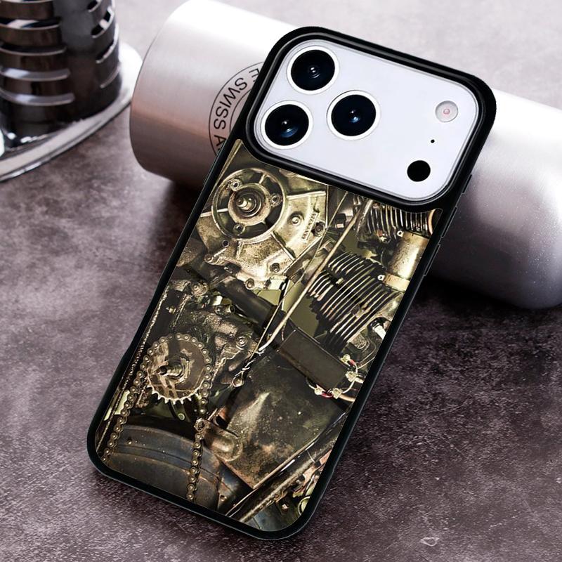 Motor Engine Motorcycle Phone Case for iPhone 17 16 15 Pro Max Air 14 13 12 11 Plus Shockproof Capa Cover