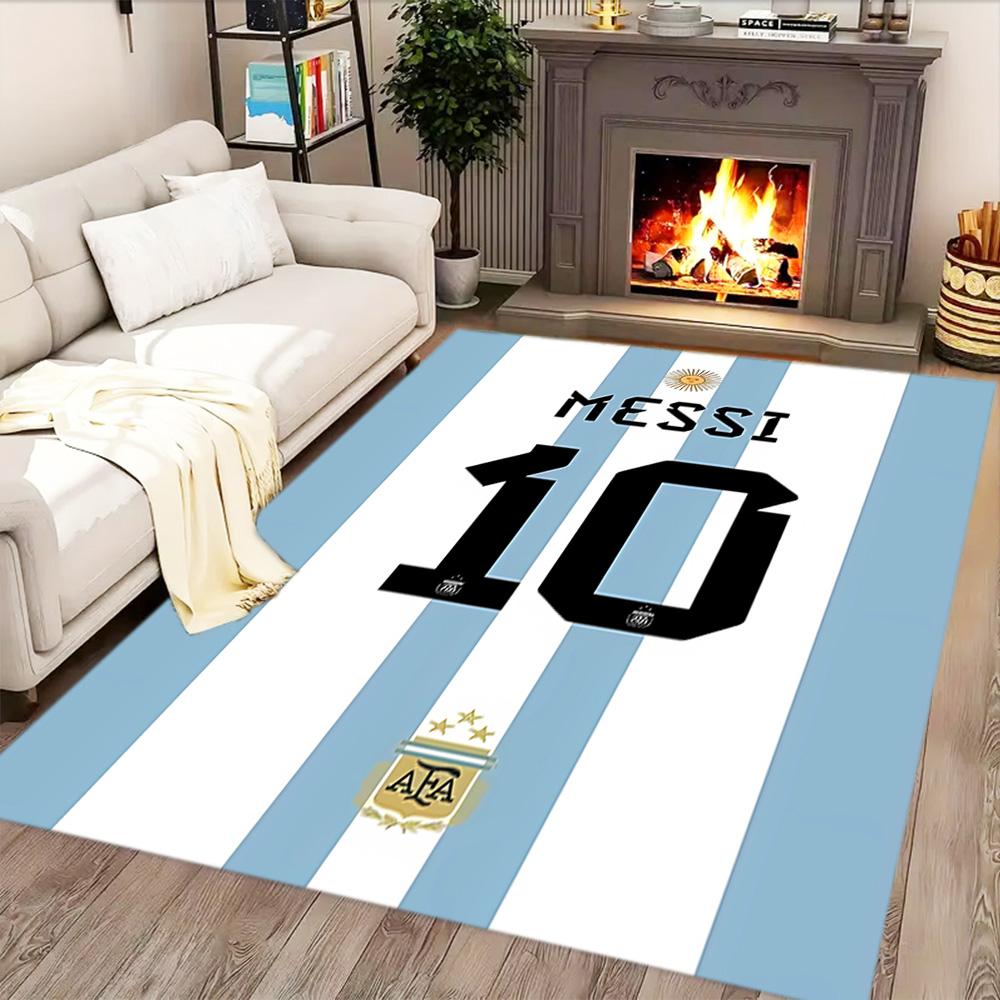 Messi Celebration rug for living rooms, bedrooms, home décor, and as gifts.