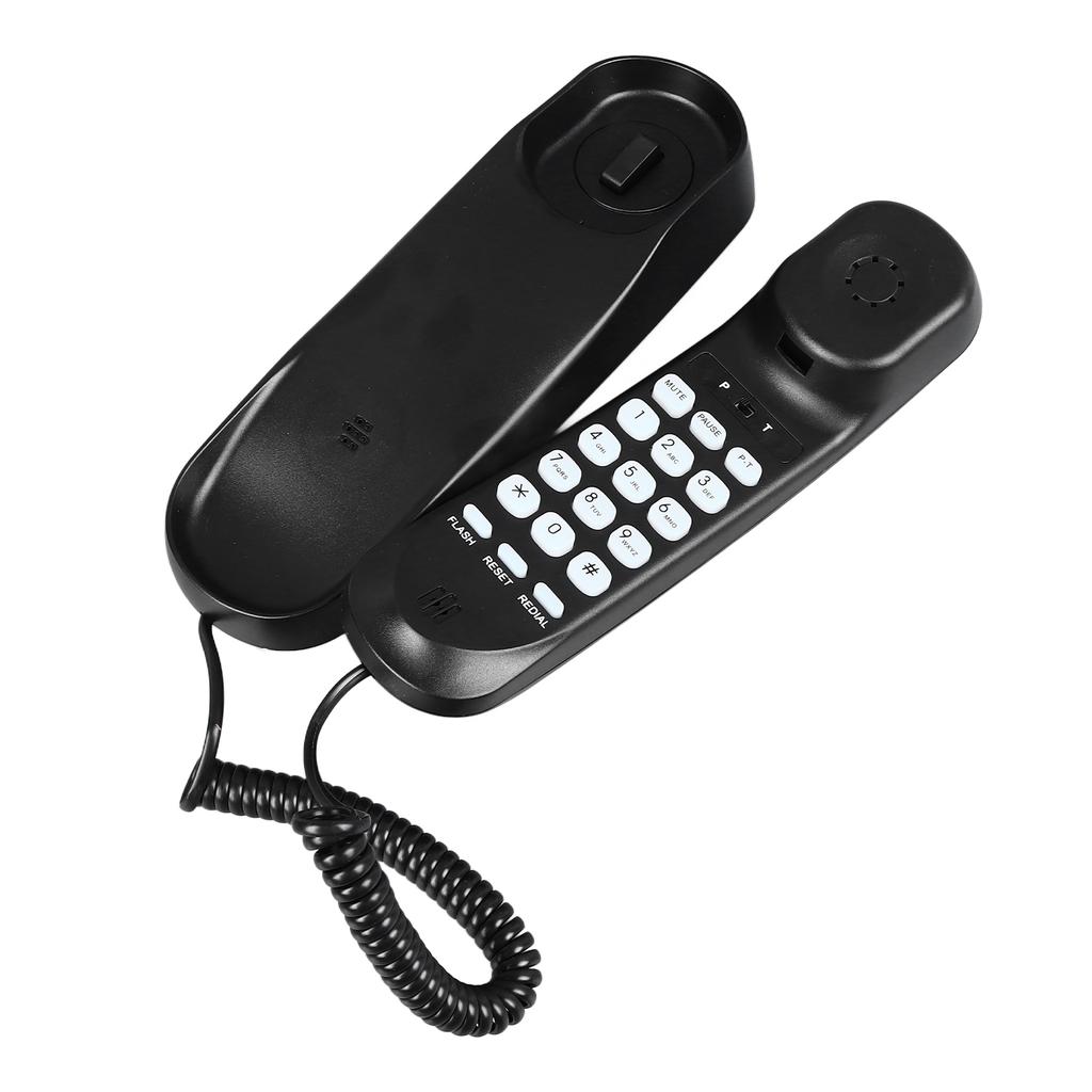Wall Mountable Telephone Multifunctional Clear Sound Corded Landline Phone for Home Hotel