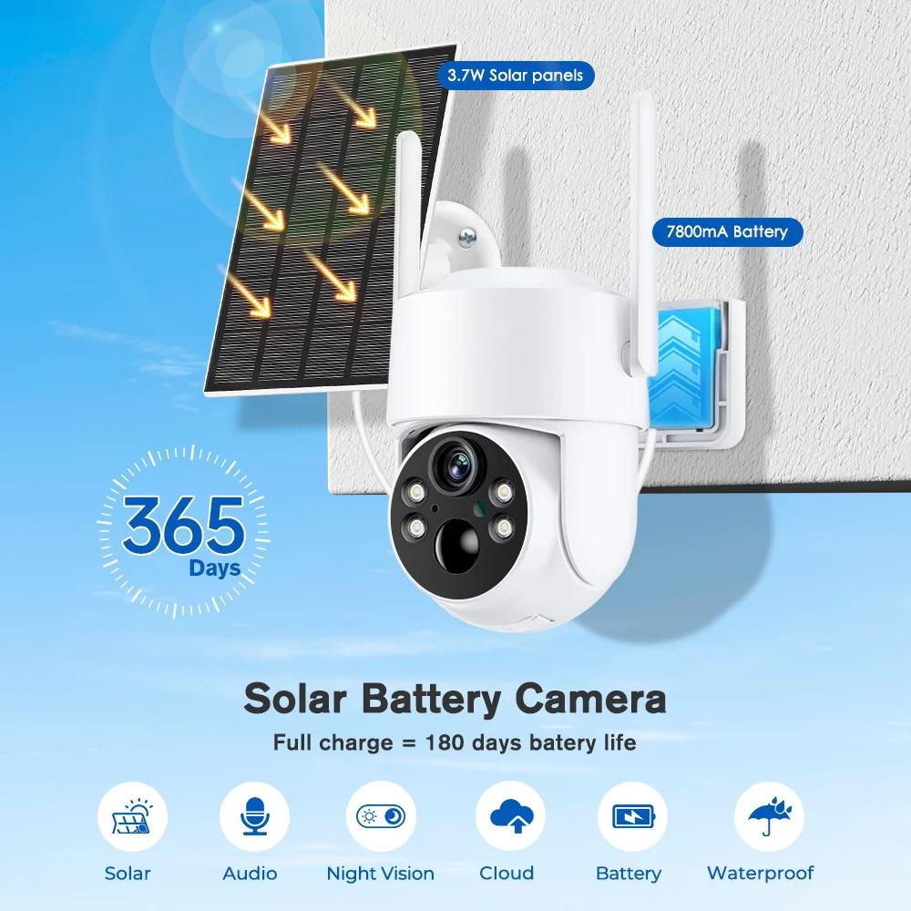 360° Solar-Powered Outdoor WiFi HD Surveillance Camera with Remote Monitoring & Waterproof Design