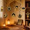 8Pcs/Set New Castle Moon Stars Ramadan Ornaments Mubarak Ramadan Kareem Ramadan Hanging Spirals Eid Swirls Banner Party Supplies