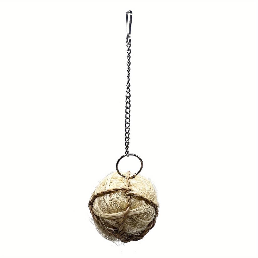 Natural Chewable Activity Toy,Can Be Hung,Fun Hay Pet Ball Suitable for Parrots,Rabbits, Gerbils,Hamsters,and Other Small Animal