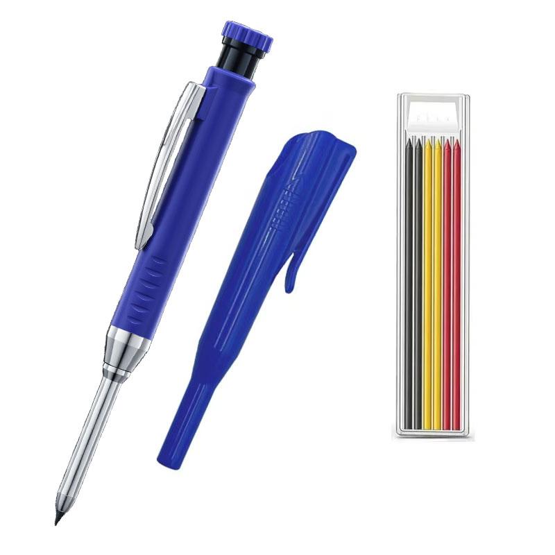 Woodworking Mechanical Pencil, 2.8mm Solid Lead with Protective Cap, Deep Hole Marking Tool for Architects & Carpenters