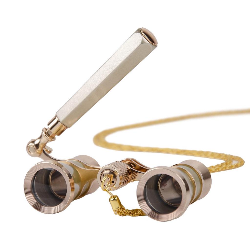 Retro Telescopic Theater Binoculars with Handle & Chain