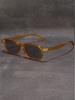 Y2K Retro Klein Vierkant Frame Heren Zonnebril, Modieus, Trendy en Uniek, Meerkleurig, UV-Bescherming