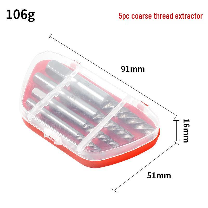 10-Piece Damaged Screw Extractor Set - Coarse & Fine Threads
