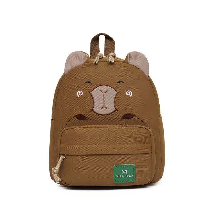 School bag large capacity backpack kapibara cartoon love embroidery backpack boys and girls children's bag