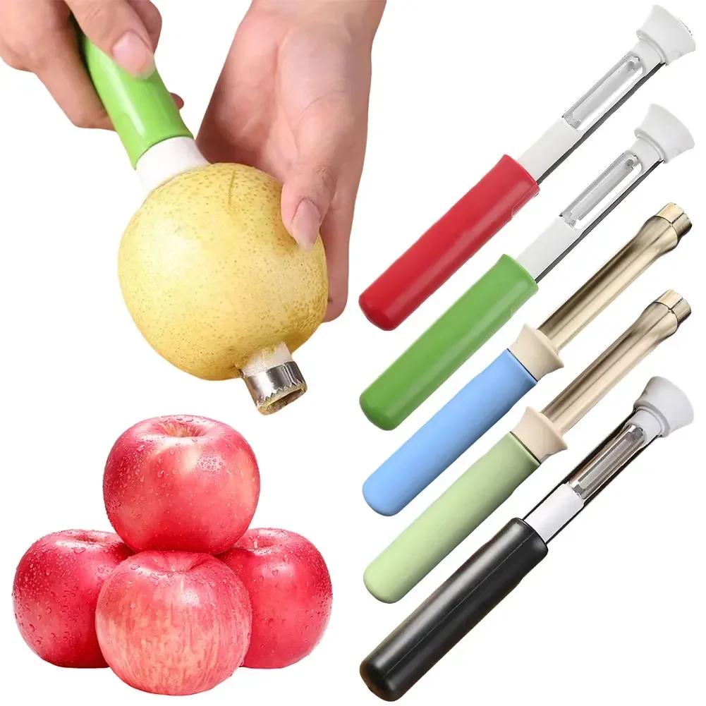 Neuer 2-in-1 Apfelschäler Teleskopischer Edelstahl Apfelentkerner Fruchtentkerner Apfelentkerner Küchenwerkzeug Gadget
