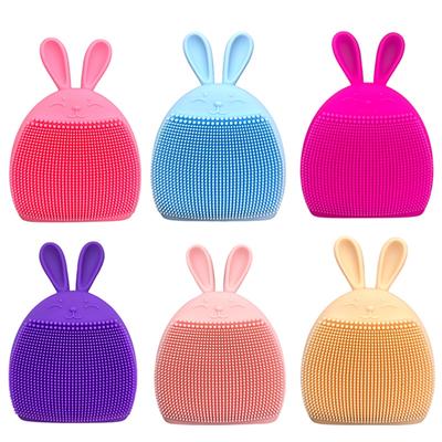 Silikonový obličejový čisticí kartáček ve tvaru králíčka, peelingová rukavice na pleť, jemný kartáček na dětský šampon, hloubkově exfoliační nástroj pro péči o pleť