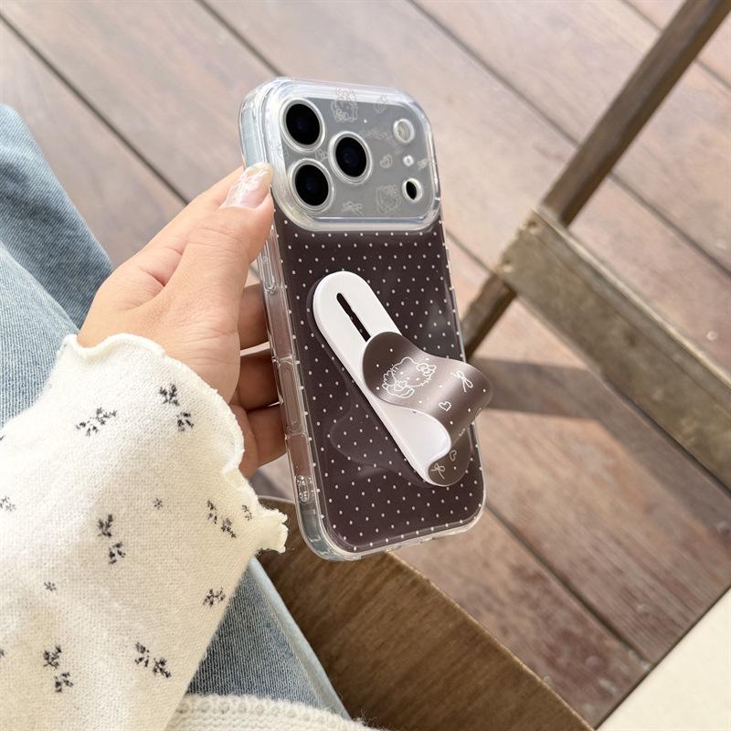 

Korean Polka Dot Hello Kitty Band-Aid Holder for iPhone 17/16 Pro Max/15/14 Cases iPhone 17