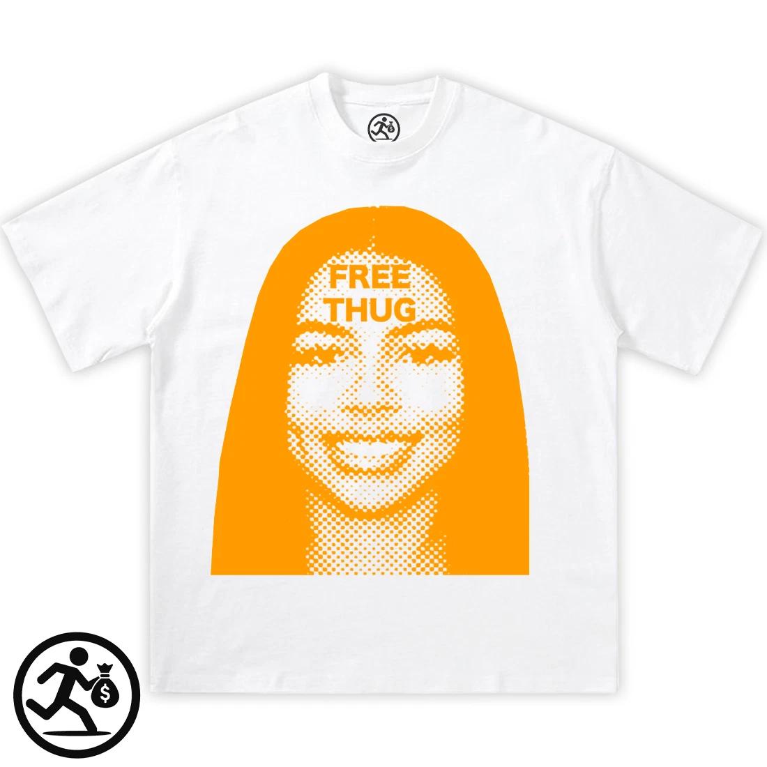 Free Thug Orange Tee, unisex, y2k, fashion, streetwear shirts, opium shirts XL