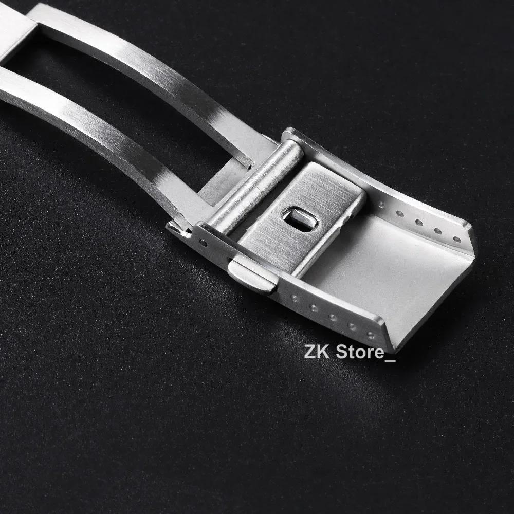 Chiusura per orologio Watchdives 9mm*16mm Argento Pieghevole di Sicurezza Fresata Ricambio Acciaio Inossidabile Fibbia Deployante per Orologio