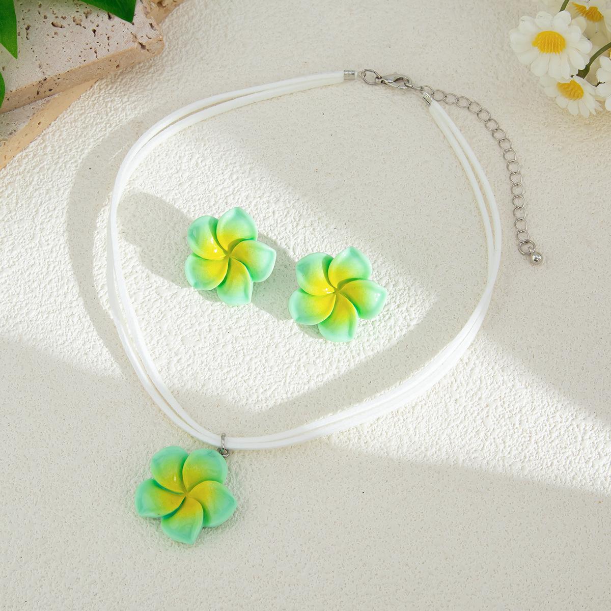 

Аксессуары Кремовый ветер летние модные ожерелья серьги комплект маленькие свежие цветы окрашенные ожерелья аксессуары