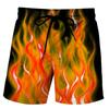 Harajuku Flamme 3D-Druck Badeshorts für Herren Y2k Streetwear Kordelzug Boardshorts Sommerlich Lässig Persönlichkeit Hip Hop Badehosen