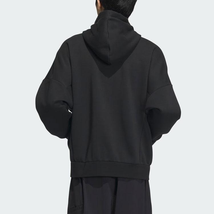 Adidas Sportswear Oversized Hoodie Solid Color Loose Sports Casual Pullover Men Hoodies Black IM9050