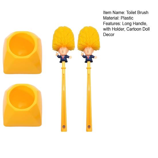 1/2 szt. Szczotka do WC z długą rączką Dekoracja lalki z kreskówki Szczotka do czyszczenia łazienki z podstawką Humorystyczny wystrój łazienki