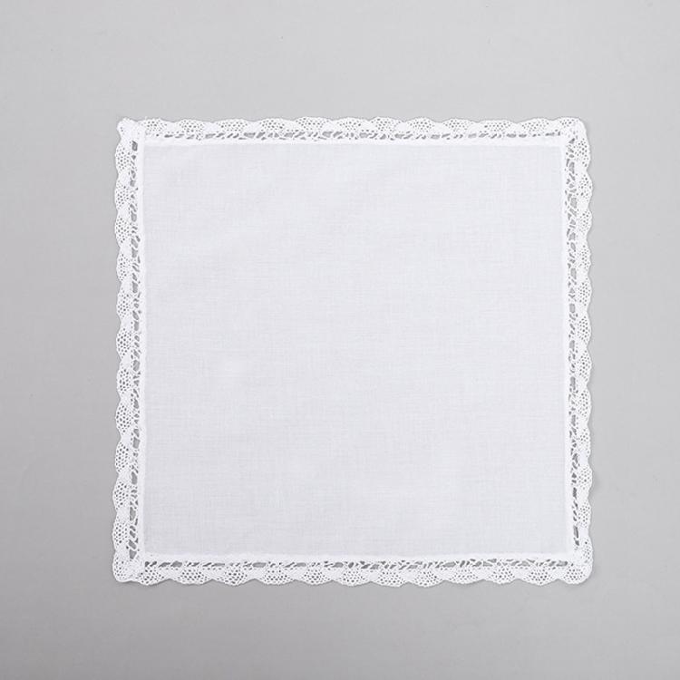 Classical White Handkerchief Multipurpose Cotton Handkerchiefs Decorative Lace Edging Suitable for Different Ages