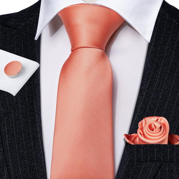 Barry.Wang Tie Handkerchief Cufflinks Set for Men Neckties Yellow Blue Formal Casual