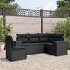 Vidaxl 5-Cz. Garden Lounge Set, Cushions, Black PE Rattan