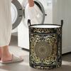 Greek Keys Ornate Floral Baroque Gold Foldable Laundry Baskets Dirty Clothes Toys Storage Basket Home Organizer Bag