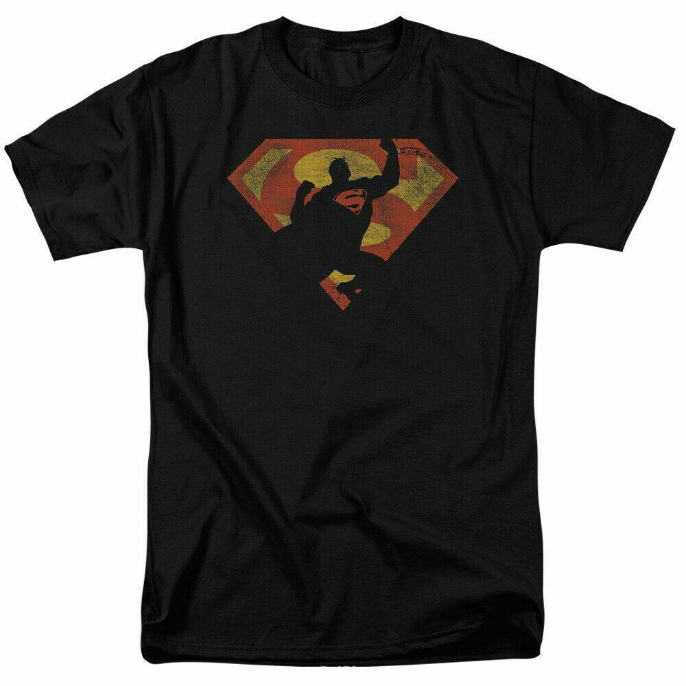 26 Superman S Shield Knockout Logo T Shirt Licensed Comic Book Movie Tee Black Unisex T-Shirt XXL