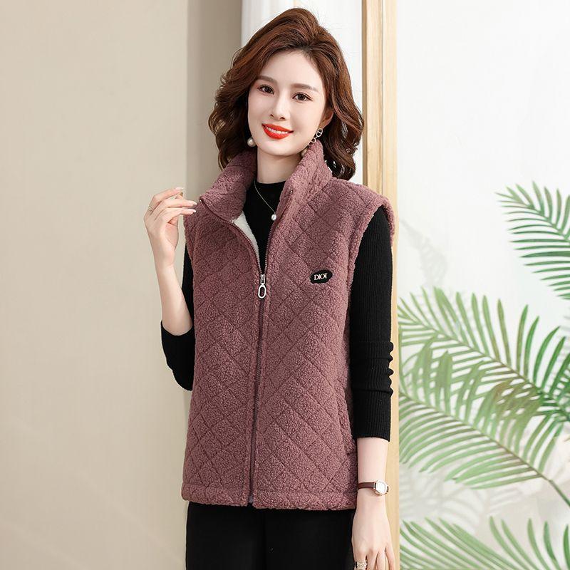 Autumn Lamb Wool Vest Women's Winter Clothing Thickened Granular Wool Vest