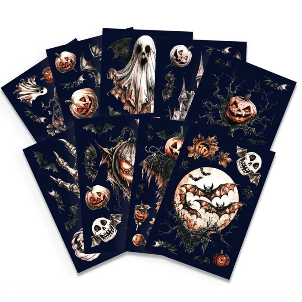 

9 Sheets Double Sided Halloween Window Clings Featuring Skeletons and Pumpkins PVC Stickers for Windows Mirrors Glass Surfaces China Mainland