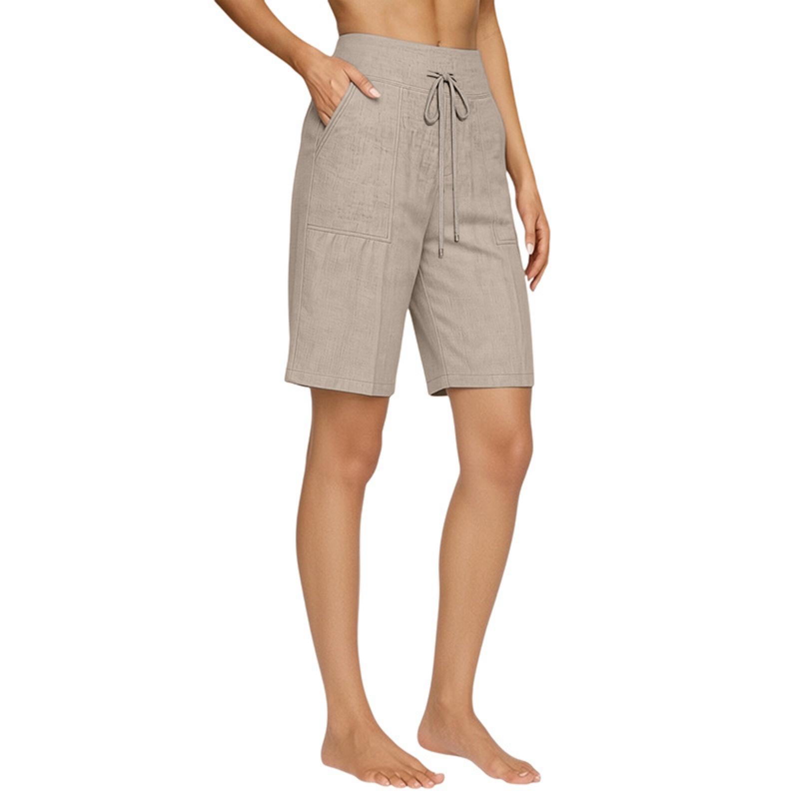 Women s Fashionable Loose-Fit Tie-Waist High-Waisted Wide-Leg Cropped Pants L