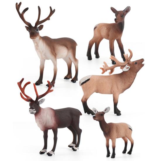 Animal Figurine Durable Cognitive Competence Educational Toy Desk Decoration Christmas Elk