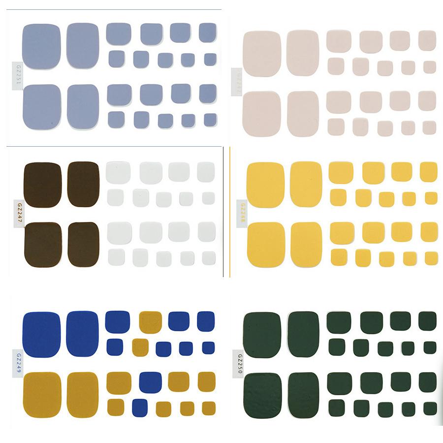 

6 листов/набор быстрых ногтей однотонные наклейки для ногтей полное покрытие маникюр своими руками готовые накладные наклейки для ногтей разноцветный