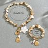 Collier Bracelet Perles Coquillages Style Bohème Vintage Breloque Coquillage Bijoux Cadeau Vacances d'Été Plage pour Femmes