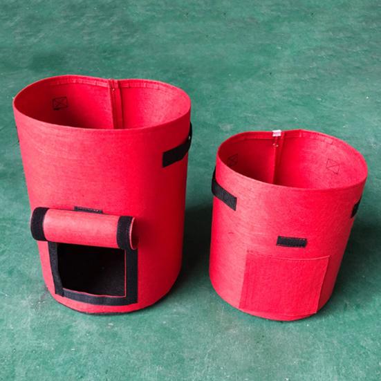 Flowerpot Fabric Grow Bags with Handles And Side Hook And Loop Opening Container Reinforced Stitching Air Circulation Flowerpot for Garden