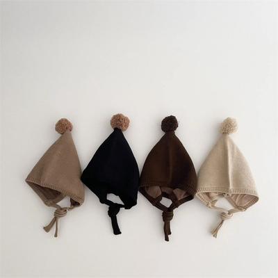 Knit Ear Protection Caps Thickned Toddler Bonnet Cap Fashion Pom Baby Hat