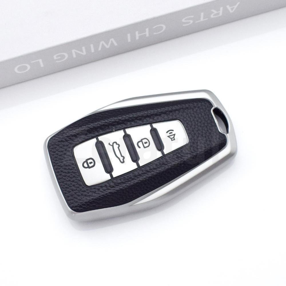 Leather Car Key Cover Case For Geely Coolray Atlas Boyue Nl3 Emgrand X7 Ex7 Suv Gt Gc9 Borui Car Shell Holder Bag Accessories