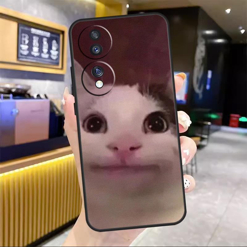 Beluga Cat Meme Face Smiling For Honor Magic 8 7 6 Pro Case For Honor 200 400 50 70 90 Lite X8c X8b X9a X9b X9c X9d Win RT