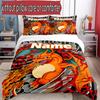 3pcs Duvet Cover Set (1*Duvet Cover + 2*Pillowcase, Without Core), Custom Name Charizard VS Blastoise Pattern Bedding Set, Home Bedroom Decor Gift
