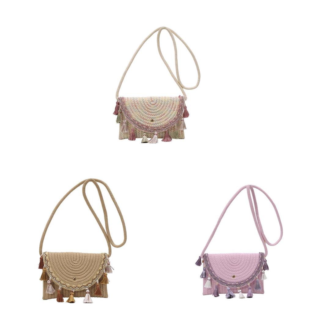 Woven Trendy Crossbody Bag For Women Soft Polyester Material Small Daily Accessory