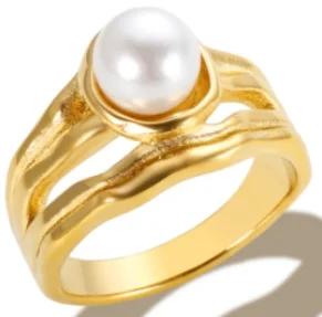 Anello Minimalista in Acciaio Inossidabile a Forma di Cuore Amore Vuoto per Donne Anelli con Zirconi Intarsiati Colore Oro Impermeabile Gioielli Moda Romantica