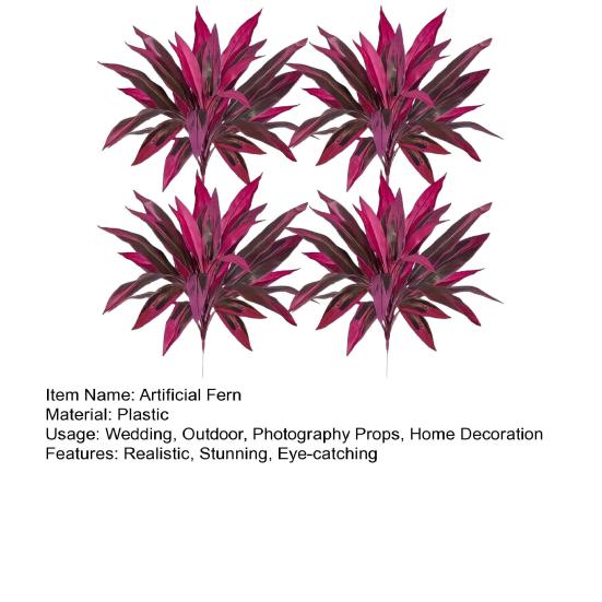 Realistic Artificial Fern And Dragon's Blood Tree Plants, 18 Branches Outdoor UV Resistant Fake Ferns for Garden, Patio, Wedding, Balcony