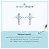 WOSTU Authentic 925 Sterling Silver Bright Cross Stud Earrings for Women Fine Turquoise Jewelry Wedding Aniversary Gift