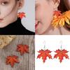 Autumn Maple Leaf Dangle Earrings Orange Earrings Novelty Plant Jewelry for Women and Girls Nature Series Present