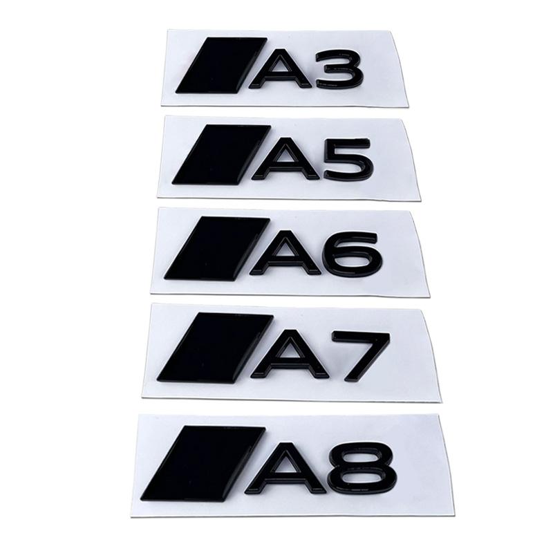 New Metal Car Trunk Emblem for S A3 A5 A6 A7 A8 Letter Stickers Rear Badge Body Side Decal Refitting Decoration Accessories