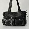 Sweet And Cool Imitation Pearl Beaded Bag Pendant, Creative Love Bow Fringed Bag Chain Pendant