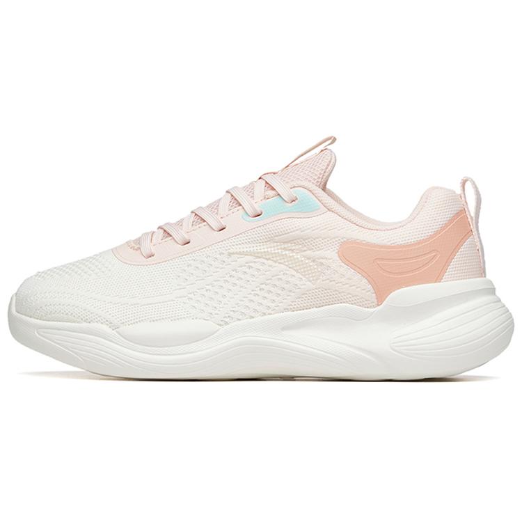 New Anta Cushioned Anti Slip And Wear Resistant Lightweight Low Top Training Shoes Women's White Pink 122217719-1