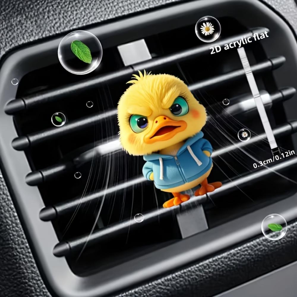 2D flat duck car vent clip decorative diffuser (fragrance not included), car interior decoration, aromatherapy clip, ideal for holiday gifts