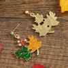 European & American Style Retro Bird and Maple Leaf Alloy Stud Earrings for Women